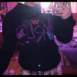 Juice wrld black butterfly hoodie
